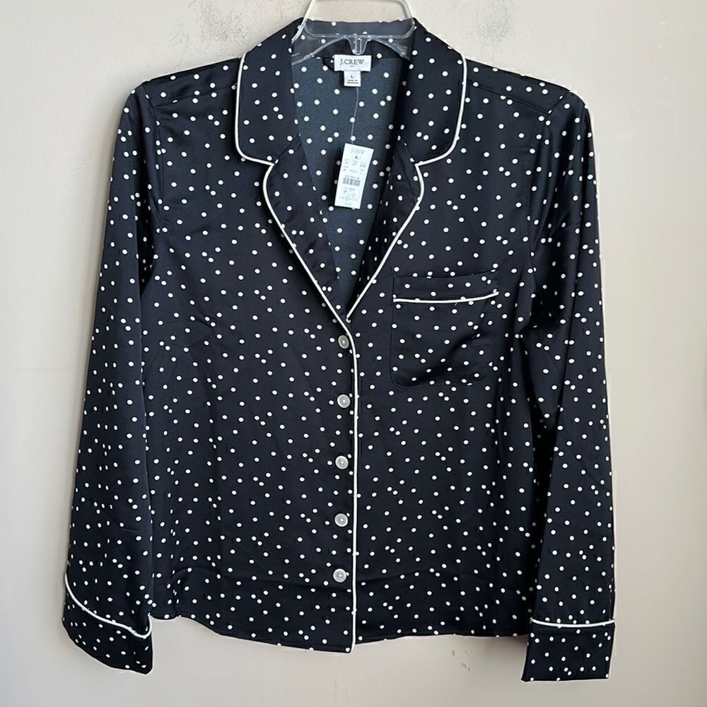J. Crew Polka Dot Loungewear/PJ Top L